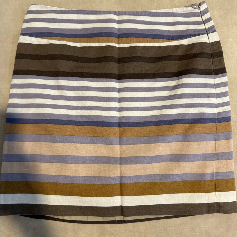 LOFT Purple and Brown Striped Pencil Skirt